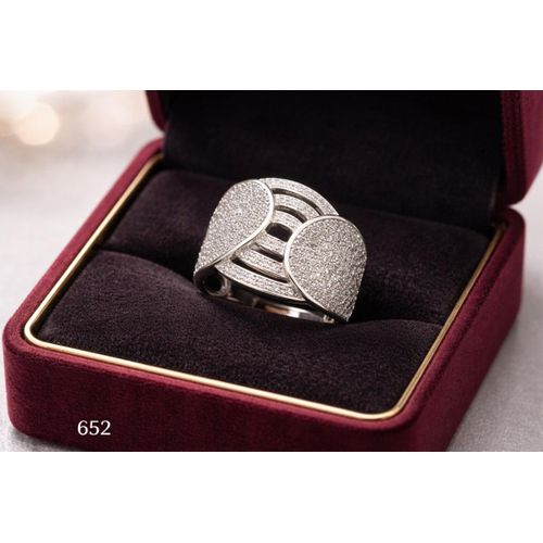Elegant Layered Ring for Women Platinum Rhodium Plated CZ Shine