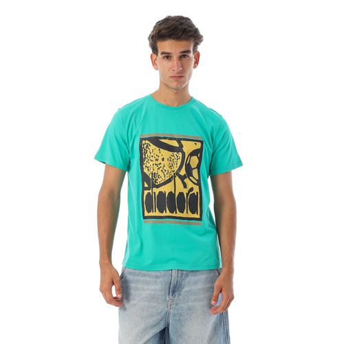 Men's Football Graphic Crew Neck T-Shirt - Green