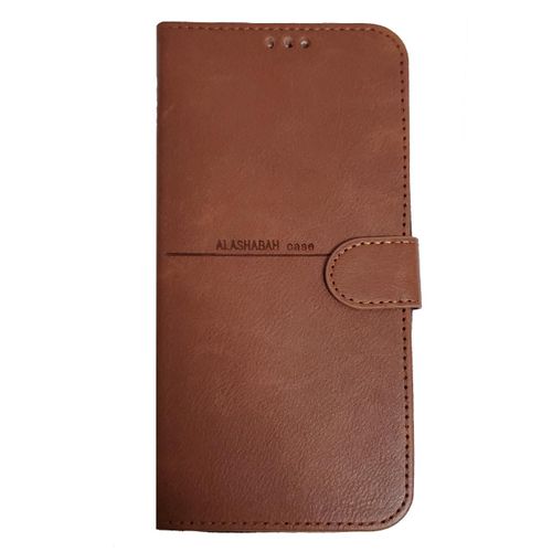 Full cover leather with card slots For Realme C33 - Brown