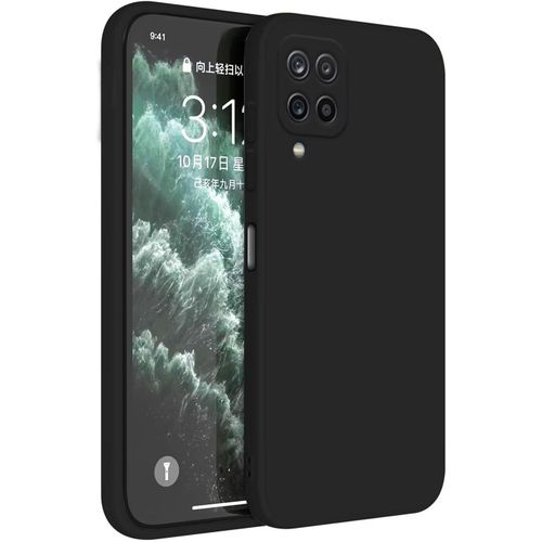 Topme Heat Resistant Silicone and Polyurethane Back Cover for Samsung Galaxy A12 / M12 / A12 Nacho (6.5 inch), Black