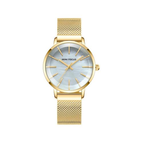 ساعات كوارتز أنيقة بسيطة مقاومة للماء بحزام معدني شبكي MF0257L