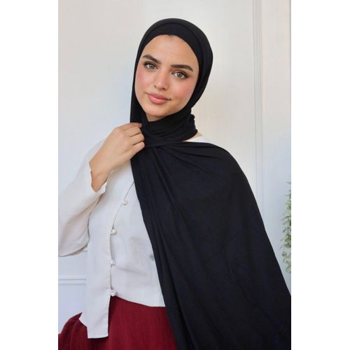 Premium Lycra Hijab Scarf for Women - Elegant Black Wrap