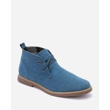 High Top Suede Boot - Teal Blue