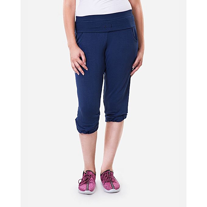 اشتري Solo Terry Capri Pants - Navy Blue في مصر