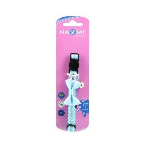 XS Blue & White Cat Collar with Bow & Bell