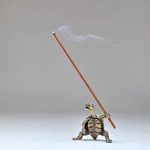 Battle Turtle Incense Holder, Medieval Duel Zinc Alloy Incense Burner Sculpture for Home, Office and Meditation Décor