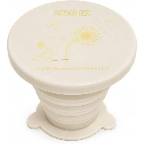 Premium Collapsible Silicone Travel Cup with Lid & Stable Base, BPA Free Retractable Drinking Cup, Portable Foldable Reusable Camping Hiking Outdoor Coffee Water Cup (Beige)