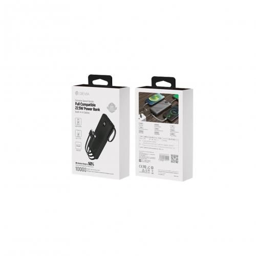 فيا باور بانك سعة 10000 مللي أمبير بقوة 22.5 وات Type C - أسود