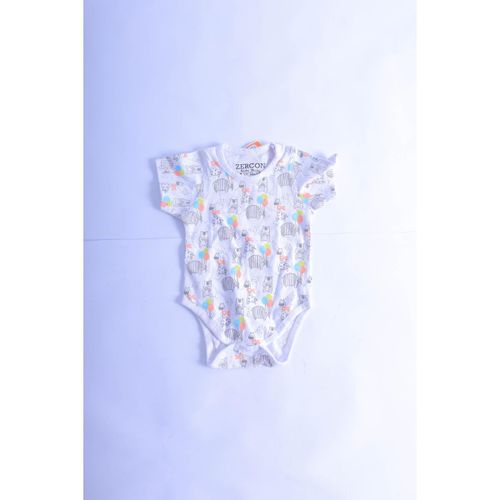 White jumpsuit with giraffe prints-white- 0-3 mounth