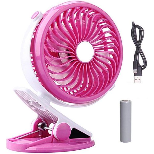 USB Mini Fan, Clip On Desk Rechargeable Fan - Assorted color