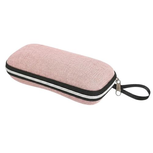 Hard Eyeglass Case with Zipper & Carrying Strap - Protective Travel Case for Sunglasses and Eyeglasses