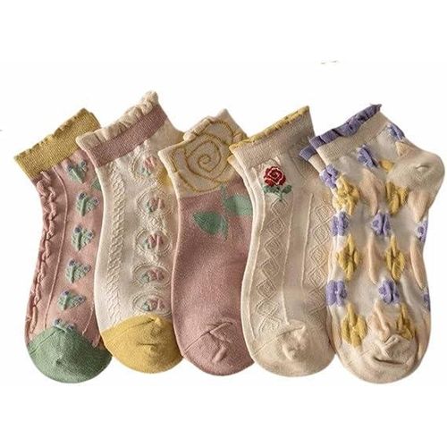 Women's Casual Ankle Socks Set, Comfortable, 5 Pairs with 1 Gift, 6 Pairs