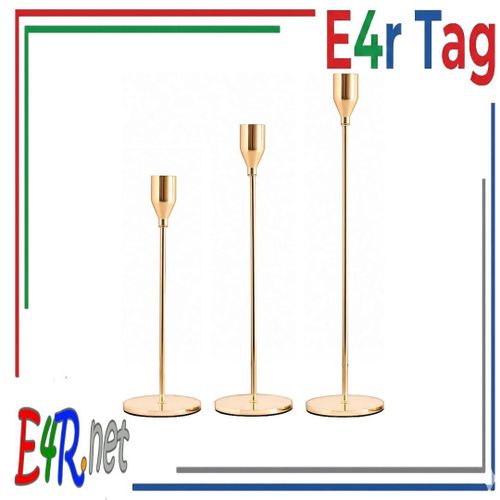 Gold candlestick set of 3 pieces