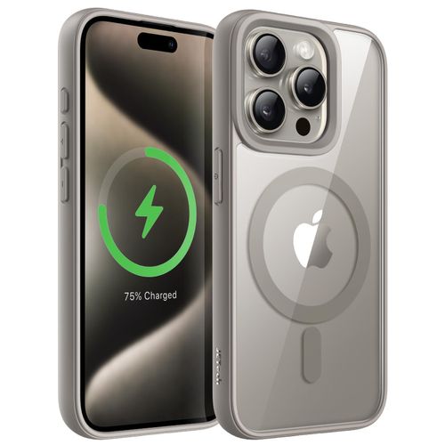 Clear TPU Case for iPhone 14 Pro Max (6.7 Inch), Compatible with MagSafe accessories, Camera protection, Shock-absorbing protection - Titanium