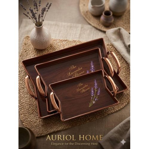 3-Piece Lavender Tray Set
