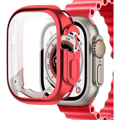 Apple Watch Ultra Case 49mm, Full Coverage (Anti-Scratch) Soft TPU Protective Cover Compatible with iWatch Series 8 Ultra 2022 (Red)