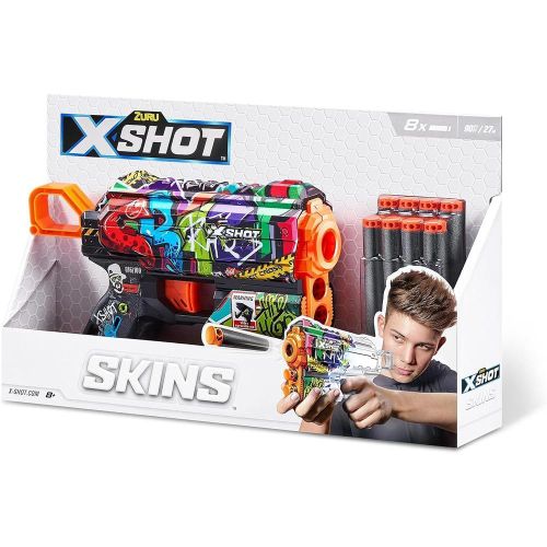 X-Shot Skins Flux Dart Blaster Illustrate 8 Foam Bullets - 36516