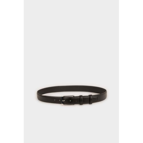 Man Rectangle Clasp Faux Leather Classic Belt