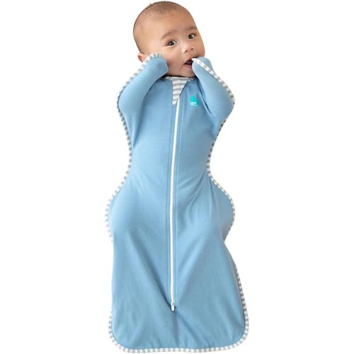 Love To Dream Swaddle Blanket Newborn Essentials For 0 - 6 Months Baby Girls And Boys 10 TOG Baby Sleeping Bag With Arms Provides Comfortable And Quiet Sleep Cotton Fabric Dusty Blue M