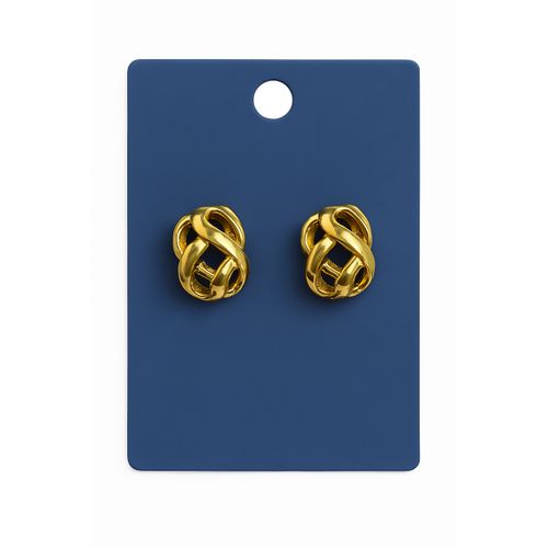 Launder Gold-Tone Intertwined Loop Stud Earrings