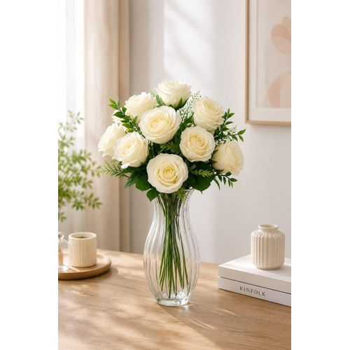 Artificial Rose Bouquet 12 Flowers for Home and Office Decor Artificial Rose for Indoor and Outdoor Decoration Elegant Rose Bouquet for Wedding and Gifts