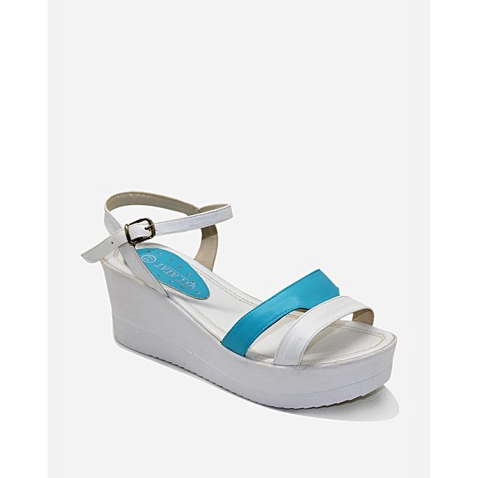 اشتري Tata Tio Platform Sandals - White & Blue في مصر