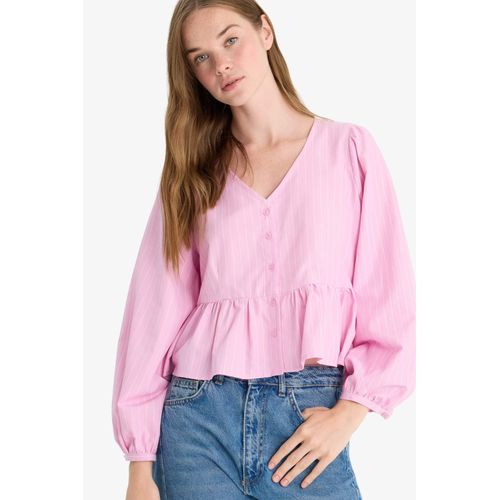 Regular Fit V-Neck Long Sleeve Blouse