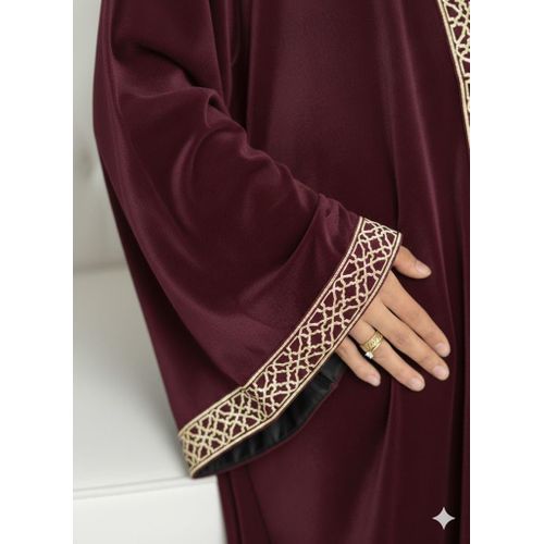 Premium Imported French Velvet Women's Kaftan - Luxury Embroidered Dress