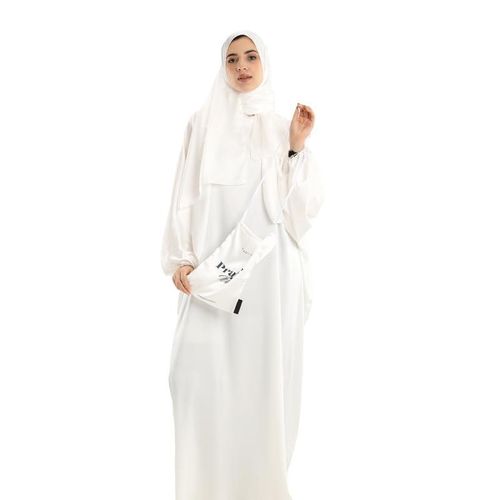 HOME Prayer Wear Satin - Isdal Full White One Size