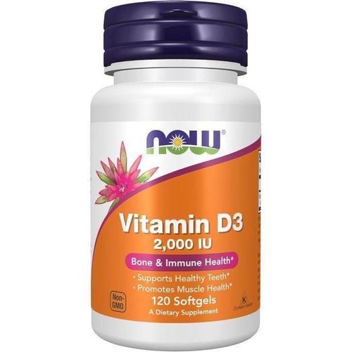 Vitamin D-3 2,000 IU, High Potency, Structural Support, 120 CAP