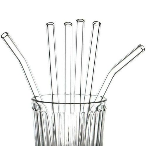 Glass Shalimo 6 Pcs, Heat Resistant Shalimo, Transparent Shalimo, Reusable Shalimo, Glass Transparent Straw , Glass Drinking Tube, Non-disposable Shalimo, Glass Shalimo Plus 1 Brush For Cleaning, Shalimoh After Use
