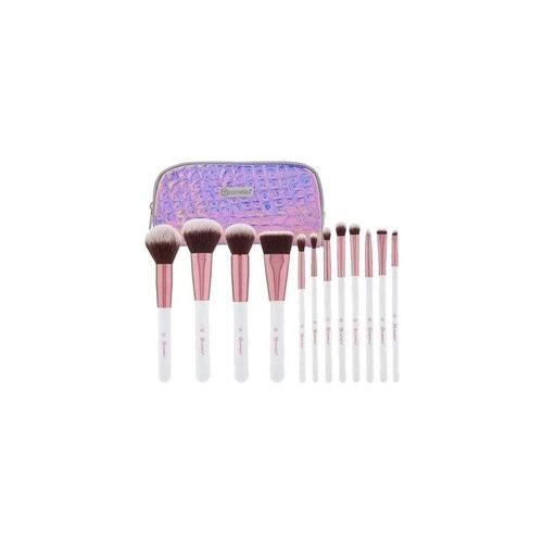 12-Piece Makeup Brush Set White/Pink/Brown