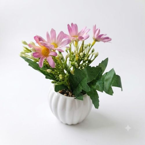 Artificial Plants Small Fake Plants Home Decor Farmhouse Bathroom Shelf Decor, Realistic Decorative Faux Flower for Home, Office, Living Room and Table Decoration