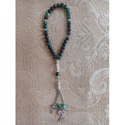 Stone rosary with 33 beads, letter (Z)