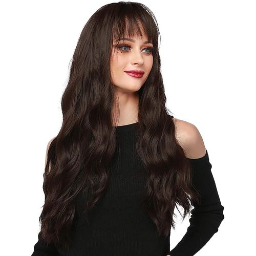 Synthetic Hair Wig Long Wavy Black Color