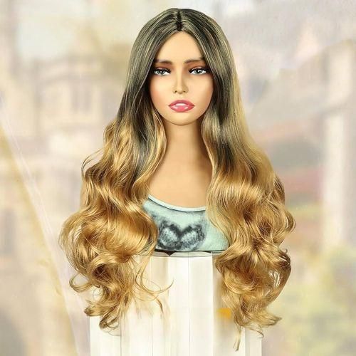 Thermal fiber wig - everyday looks in yellow with highlights