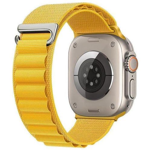Compatible with Apple Watch Series Ultra/Ultra 2 49mm 45mm 44mm 42mm, Nylon Sport Loop Strap for Apple iWatch Ultra/SE 1/2/3/4/5/6/7/8 - yellow