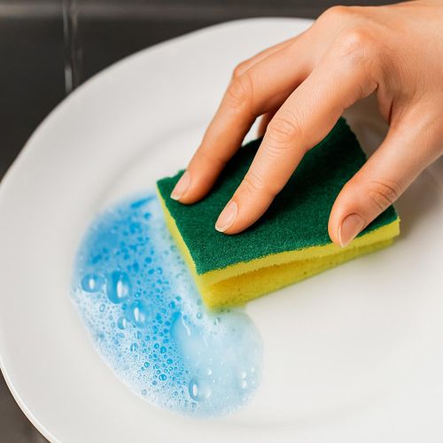 6 double-sided sponge dishcloths for cleaning and removing grease