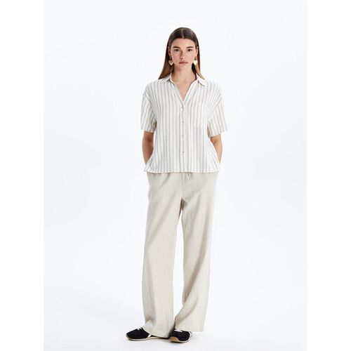 Women's Elastic Waist Linen Blend Trousers