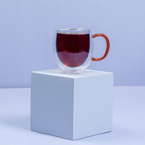Colored Double Glass Mug 6 Mugs