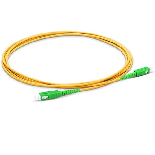 Fiber Optic Cable for Router – Single-Mode FTTH Patch Cord – 9/125 OS2 – SC/APC-SC/APC Simplex – Compatible 99% Operators Movistar Jazztel Vodafone Orange Amena Masmovil Yoigo (1 M)