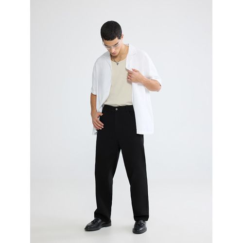 Loose Fit Men's Gabardine Trousers