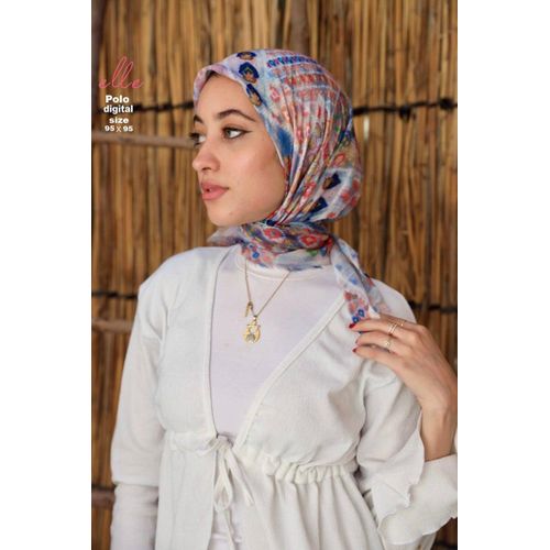 Soft Cotton Patterned Hijab Scarf for Women - Elegant Multicolor Wrap