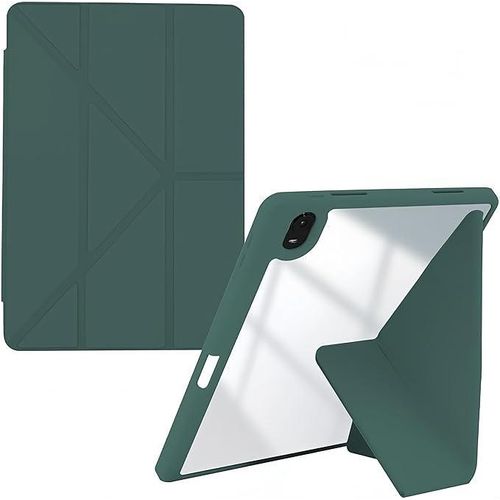 Case Compatible with iPad Air 11 inch M4/M3/M2 (2026/2025/2024), iPad Air 5th/4th Gen 10.9 inch (2022/2020), Clear Cover with Pencil Holder, Y Stand (green)