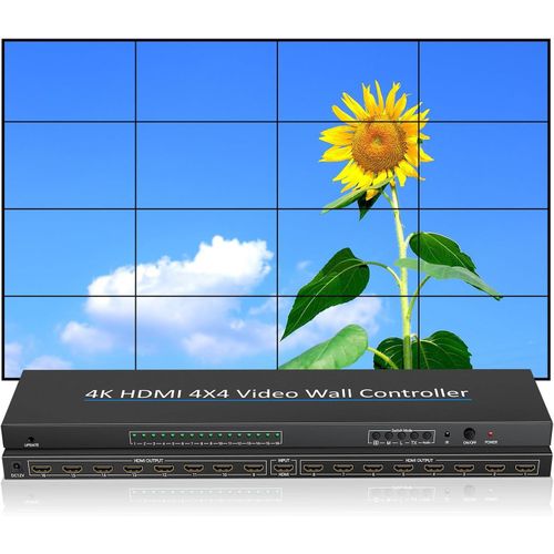 4K HDMI Video Wall Controller 4x4 16 Ways TV Processor Large Screen Video Splicer Box 2x2 2x3 3x3 5X2 6X2 5X3 2X7 2x6 3x4 4X3 Multi Video Screen Processor Splicer