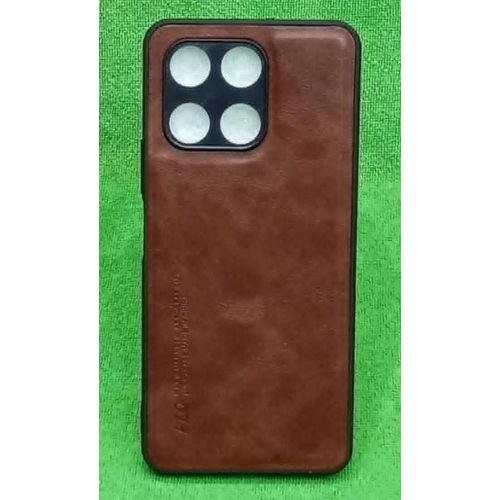 Slim Premium PU Leather Soft TPU Bumper Shockproof Protective Phone Cover fo Honor X6a - BROWN