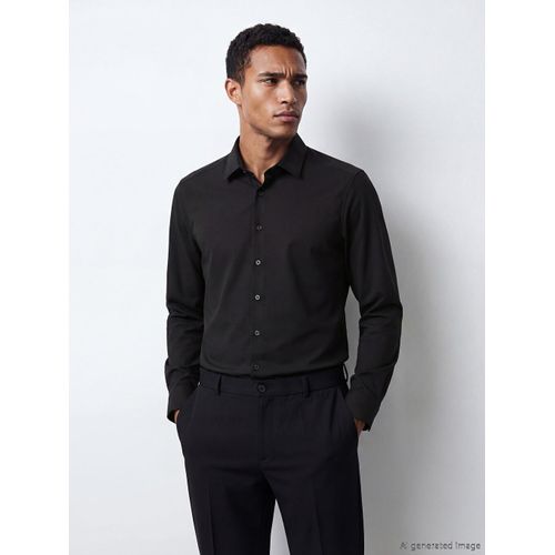 Slim Fit Dobby Men's Basic Shirt