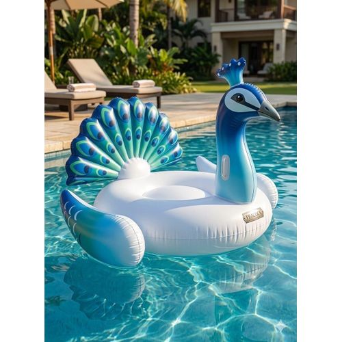 Inflatable Swimming Pool Float, Peacock Shaped Swimming Pool Float, Blue, White, Purple, for Adults and Kids