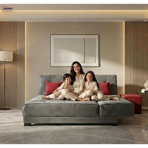 corner bed, measuring 2.60*1.65, is suitable for living rooms, guest rooms, and small spaces. It converts into a large bed. Color: Gray