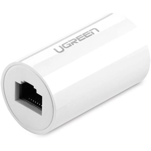 RJ45 Coupler Cat7 Cat6 Cat5e Ethernet Cable Extender Female to Female Network Cable Joiner Connector with Lightning Protection White